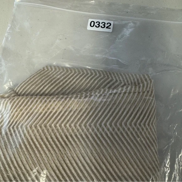 Dominique Gold Satin Button Down Blouse with Chevron Pattern Long Sleeve Size 45 - Picture 11 of 11